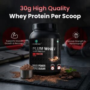 PLUM WHEY Protein 2.3 KG Triple Rich Chocolate Whey Protein Supplement